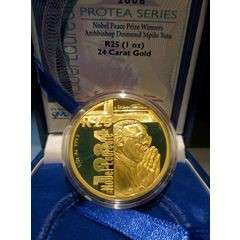 Protea Series  1oz 24k Desmond Tutu   Noble Peace Winner