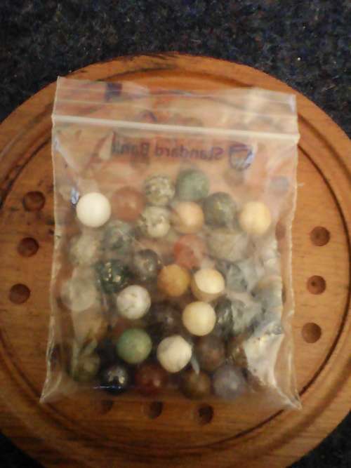1940's Solitaire Board with Original Semi Precious Stones playing pieces