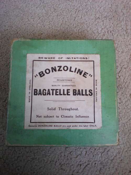 Vintage Bonzoline Bagatelle Balls (Complete set Mint Condition in Original Box)