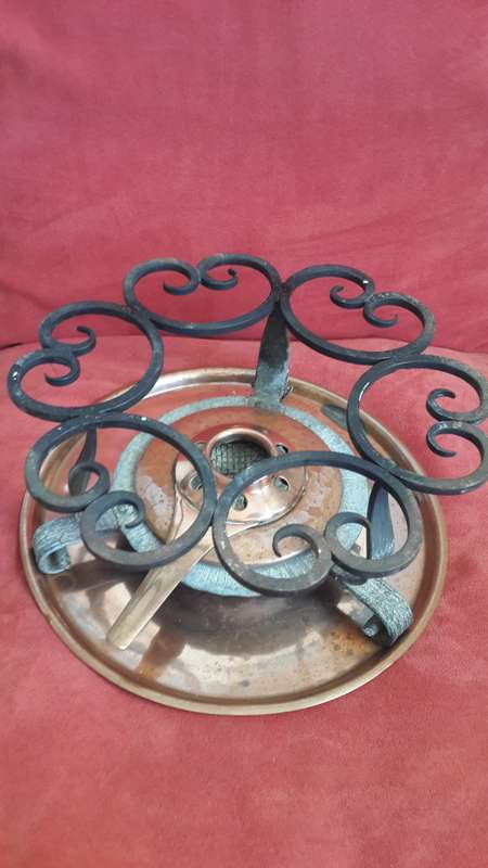 Rare !! Large 1950's Copper Fondue Pot (Complete @ Mint Condition)