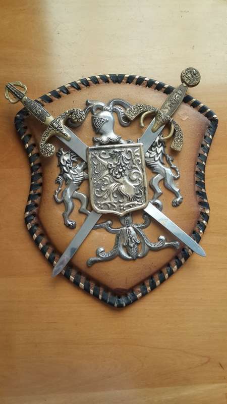 Vintage Shield With Crossed Swords