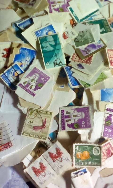 200 + Stamps in Box - Southern Rhodesia / RSA / British - See Description
