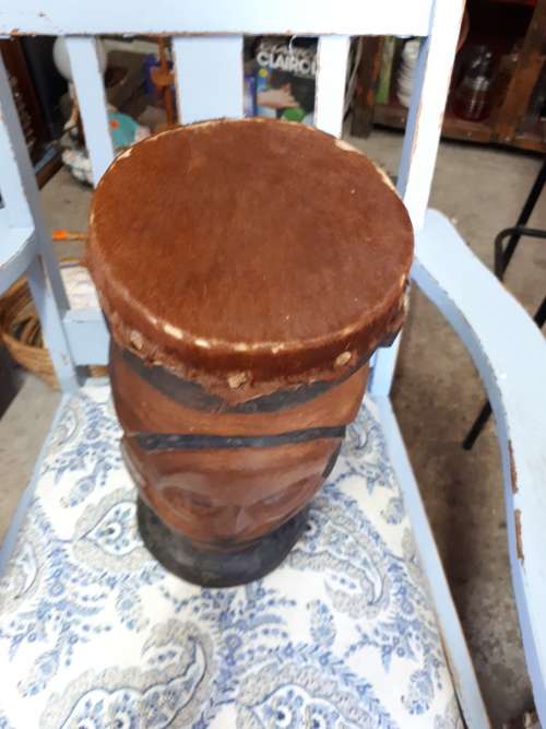 Detailed Hand Carved African Drum