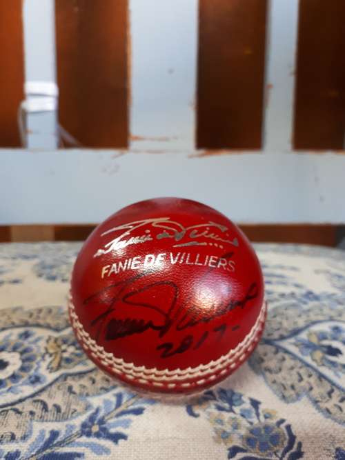 Original Fanie De Villiers Cricket Ball (Signed @ Dated)