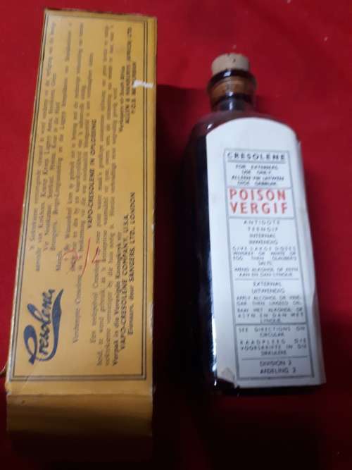 Antique Vapo Cresolene Keresene Lamp Vaporize In Original Box Including A Bottle Cresolene