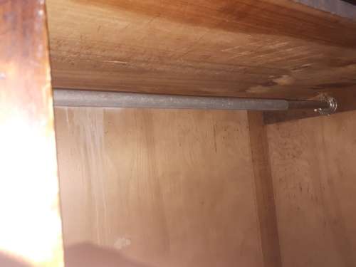 Vintage Oak Hanging Wardrobe With Mirrored Door