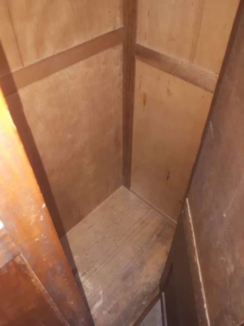 Vintage Oak Hanging Wardrobe With Mirrored Door