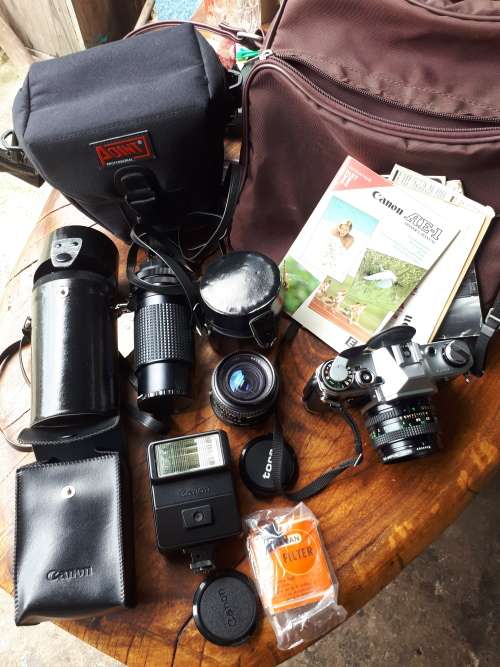 Canon AE1 35mm Camera Plus Accessories