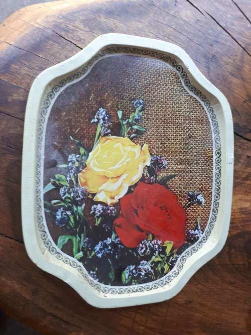 Vintage Enamel Serving Tray
