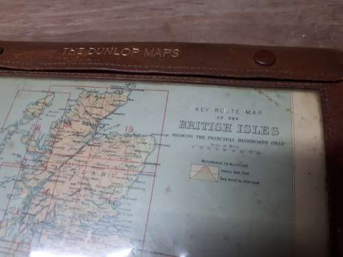 The Dunlop Maps British Isles Circa Approx 1930`s Complete In Original Leather Display Pouch