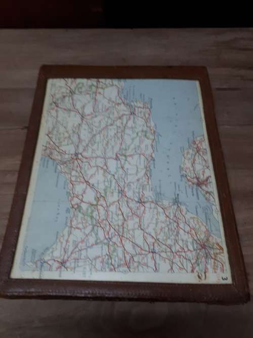 The Dunlop Maps British Isles Circa Approx 1930`s Complete In Original Leather Display Pouch