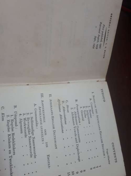 Circa 1954 Collins English Afrikaans Dictionary