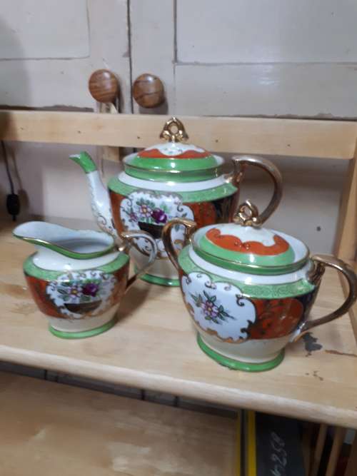 Vintage Handpainted Samurai Japan Tea Service