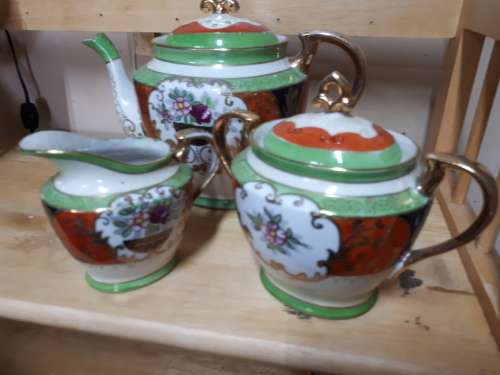 Vintage Handpainted Samurai Japan Tea Service