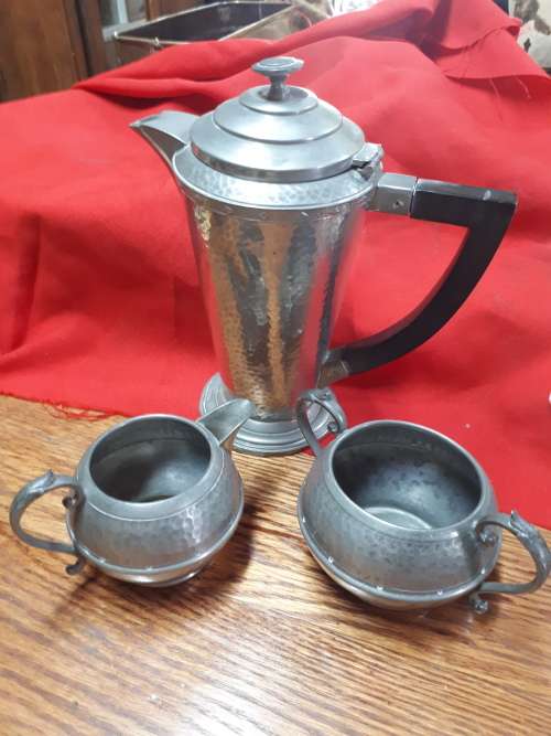 Art Deco Pewter Coffee Set Sheffield England