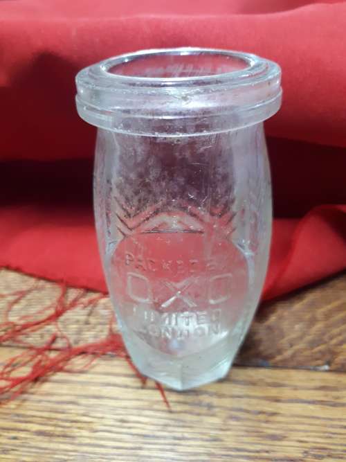 Rare Early 40`s Oxo Limited London Meat Paste Jar (Known as the Wartime Bottle)