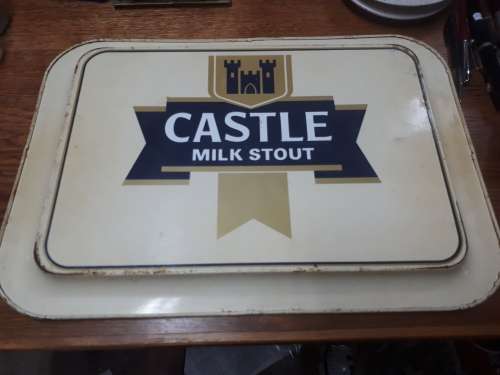 Original Vintage Castle Milk Stout Enamel Serving Tray