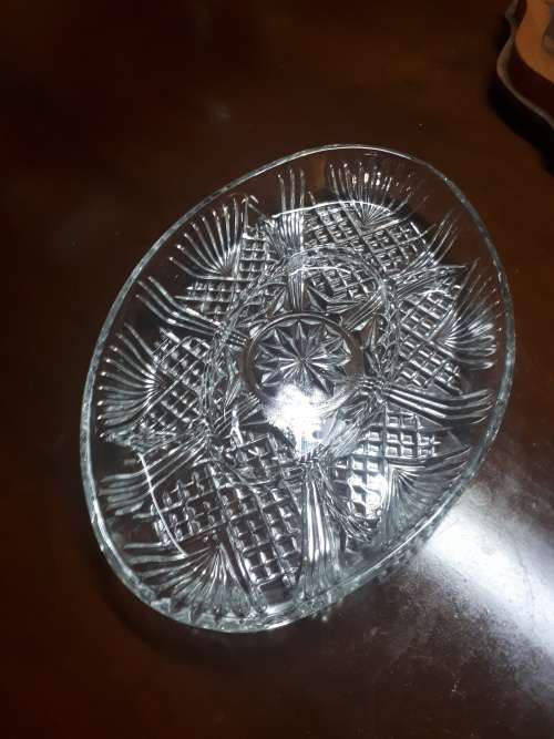 Stunning Italian Cut Glass Five Division Snack Dish