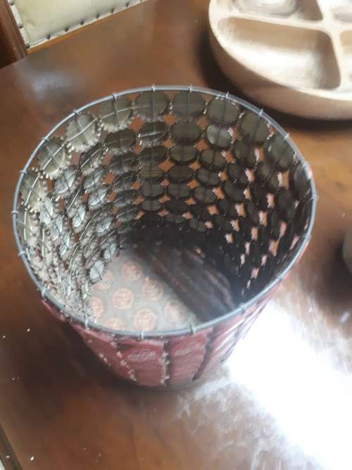 Very Cool Coca Cola Waste Bin Made From Bottle Tops