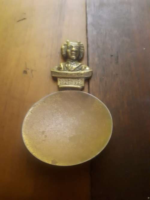 Vintage Brass Caddy Tasting Spoon (Bonnie Prince Charlie 1745-1746)