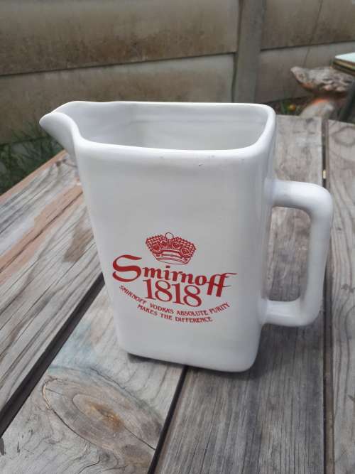 Vintage (South African Pottery) Smirnoff Ceramic Water Jug