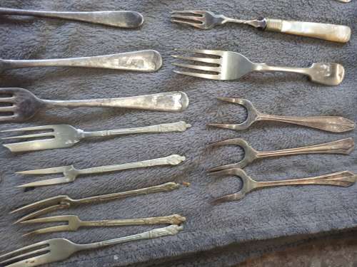 Edwardian Oak Cutlery Tray + 140Pc Assorted Cutlery Victorian / Edwardian / Art Deco / Vintage