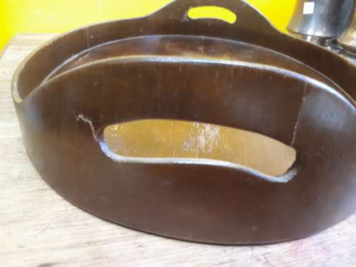 Vintage Booths 7 Division Snack Dish With Original Wooden Serving Tray