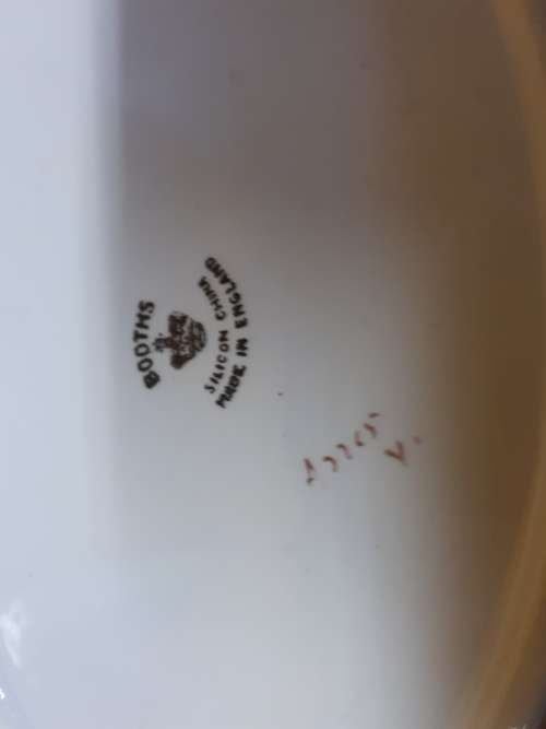 Vintage Booths 7 Division Snack Dish With Original Wooden Serving Tray