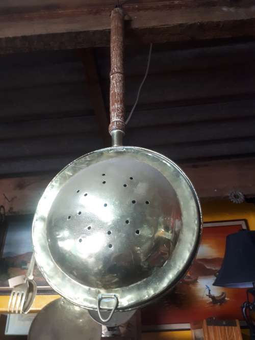 Vintage Brass Bed warmer With Wooden Handle