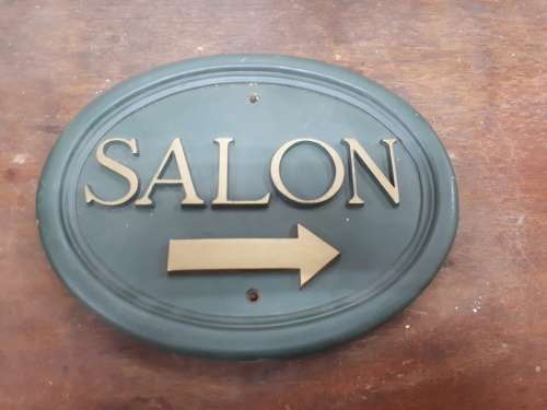 Painted Resin Salon Wall Plaque