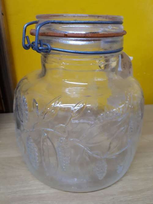 Retro Crownford Made In Italy Glass Preserve Jar