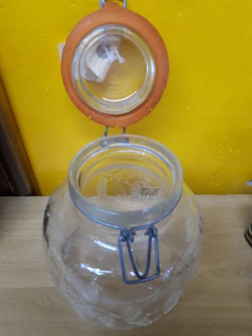 Retro Crownford Made In Italy Glass Preserve Jar
