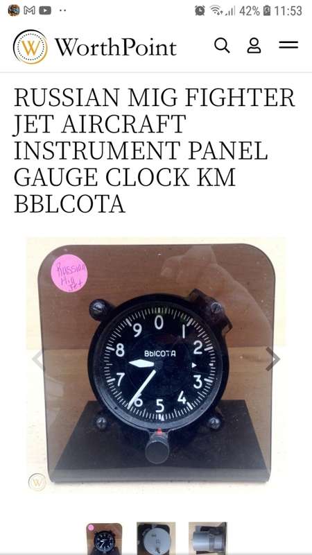 Russian Mig Fighter Jet Instrument Panel Gauge Clock KM