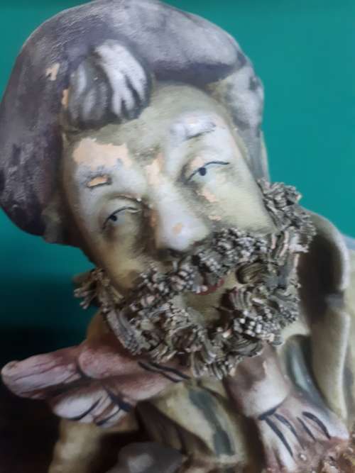 Vintage Ceramic Handpainted Old Man With Accordian