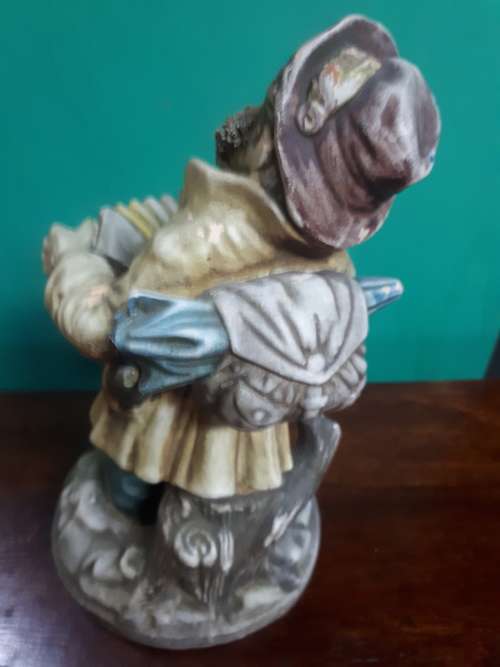 Vintage Ceramic Handpainted Old Man With Accordian