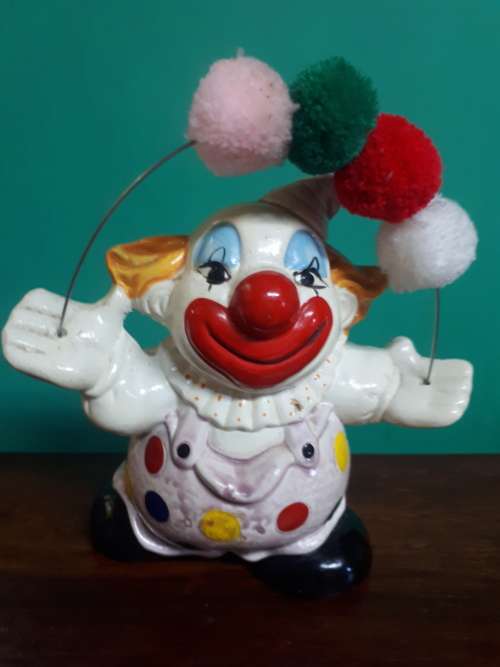 Ceramic Glazed Clown Money Box