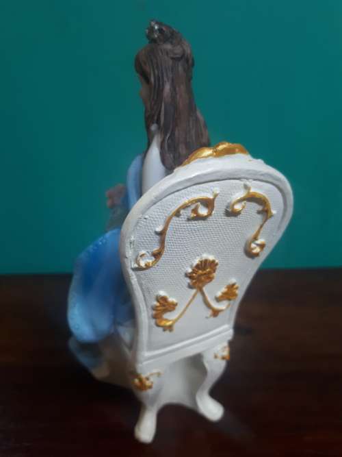 Vintage Resin Handpainted Young Lady On Chair