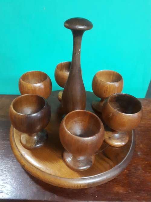 Vintage Wooden Egg Coddler Set