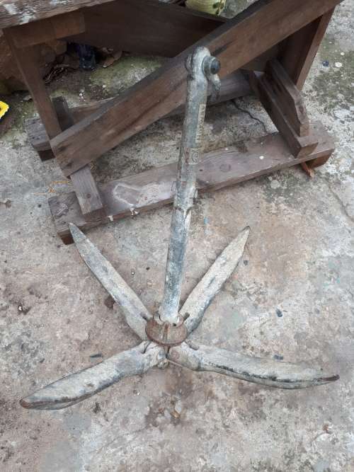 Vintage SAV Norway Galvanized Steel Folding Grapnel 6KG Anchor