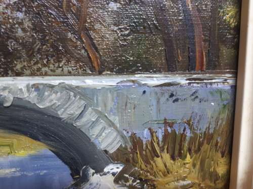 Stunning Vintage Oil On Board, Mountains, Stream @ Cottage