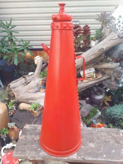 Large Vintage Triangle Cylindrical Shaped Fire Extinguisher