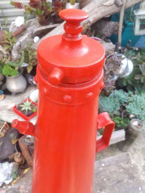 Large Vintage Triangle Cylindrical Shaped Fire Extinguisher