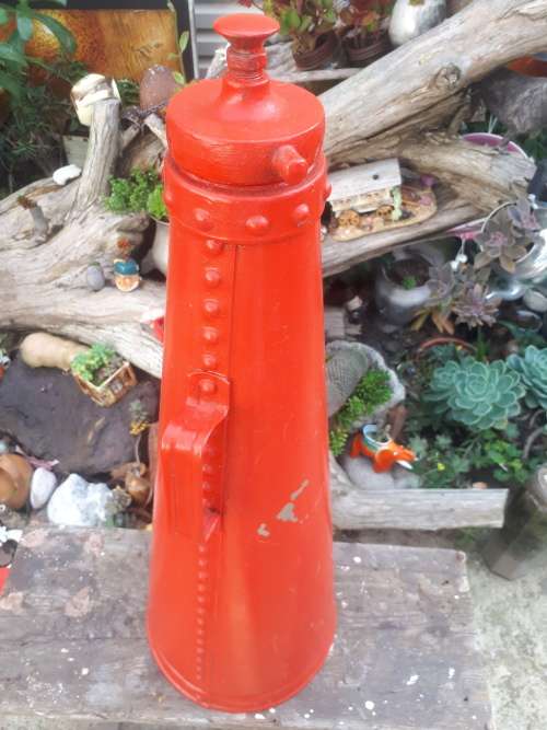 Large Vintage Triangle Cylindrical Shaped Fire Extinguisher