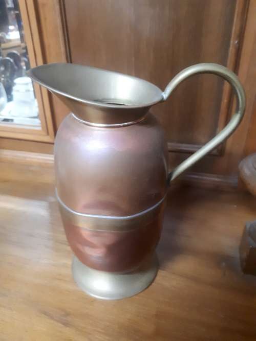 Vintage Brass And Copper Cider Jug