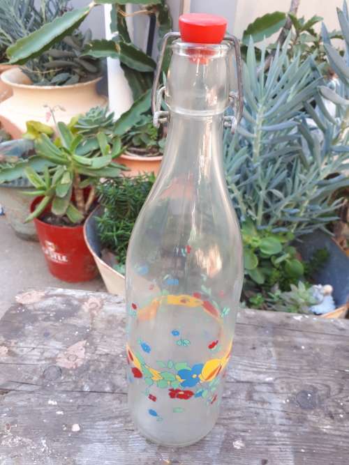 Retro Cerve Italy Glass Milk Bottle