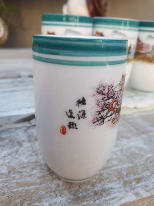Set of Five Vintage Imari Saki Cups