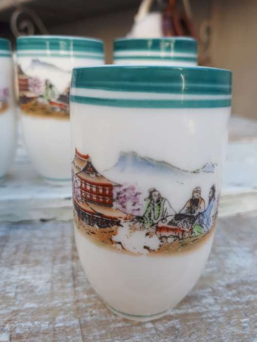 Set of Five Vintage Imari Saki Cups