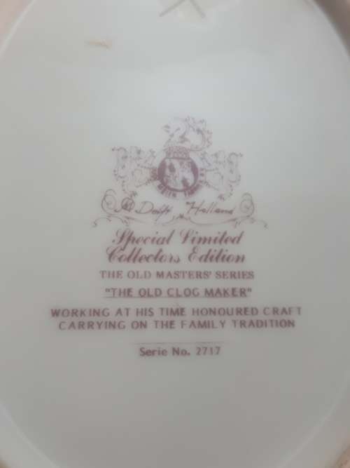 Delft Limited Collectors Edition Old Clog Maker No 2717