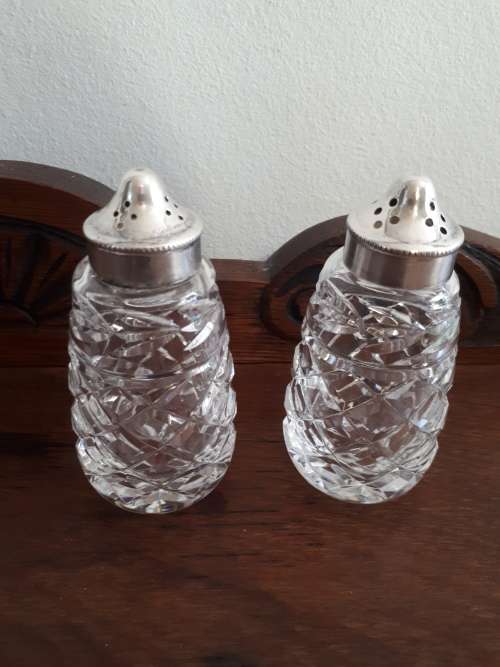 Stunning Stewart Crystal Salt And Pepper Set (Mint Condition)