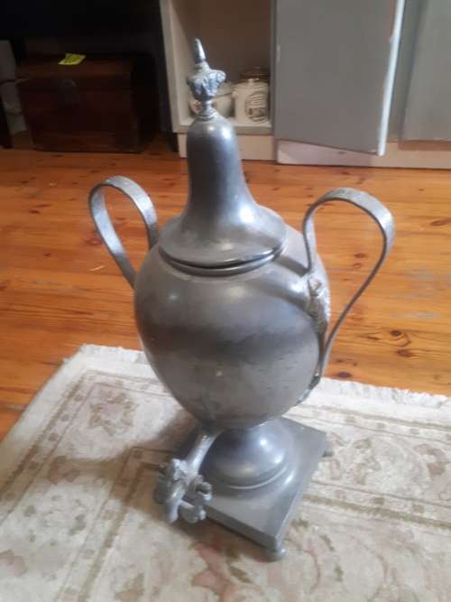 Large Edwardian Pewter Samovar